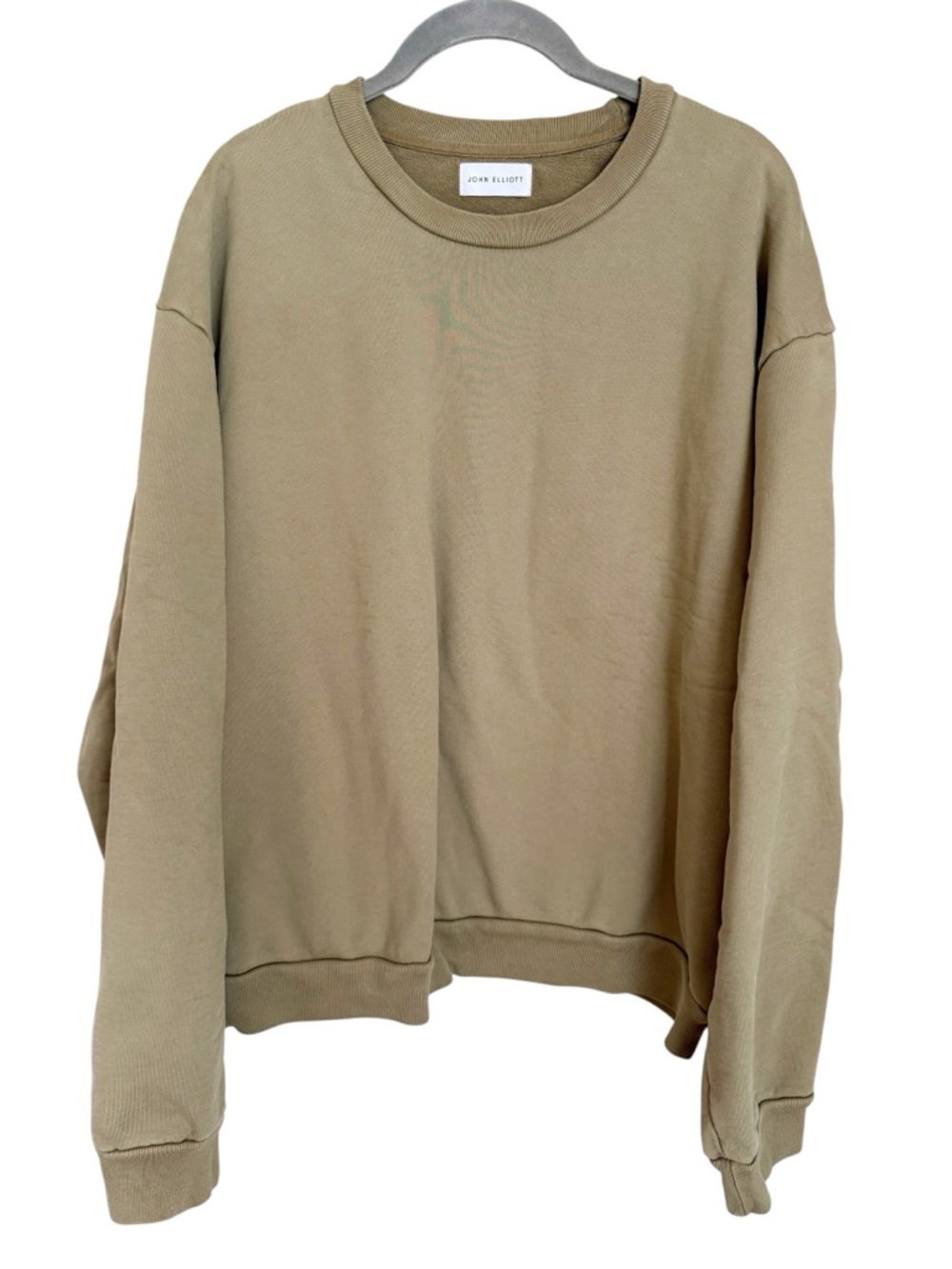 John Elliott Crewneck Sweatshirt | Khaki Olive | Size 4 (XL/XXL) | Made in USA